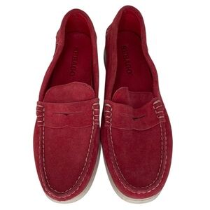 Sebago Shoes Women’s Red Suede Loafers Flats Slip On Size 10